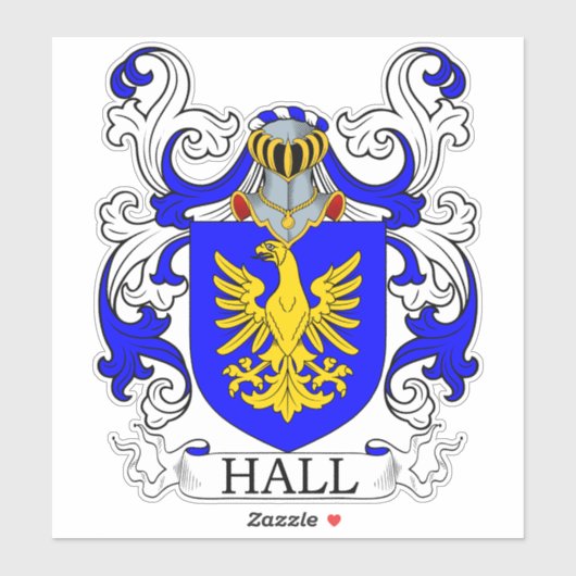 Hall Family Crest Sticker (Vel)