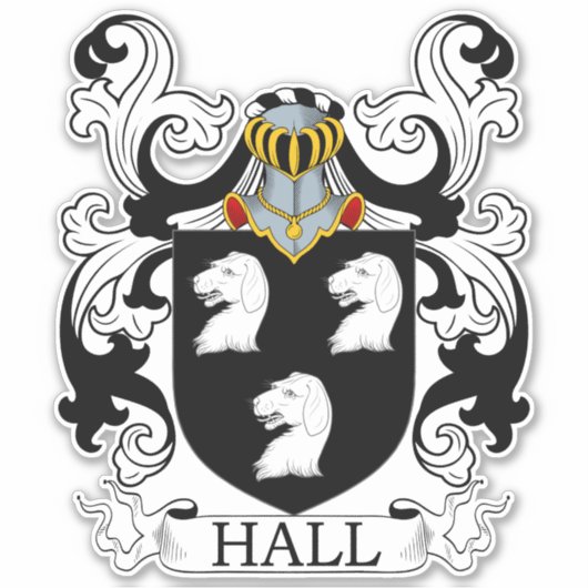Hall Family Crest Sticker (Voorkant)