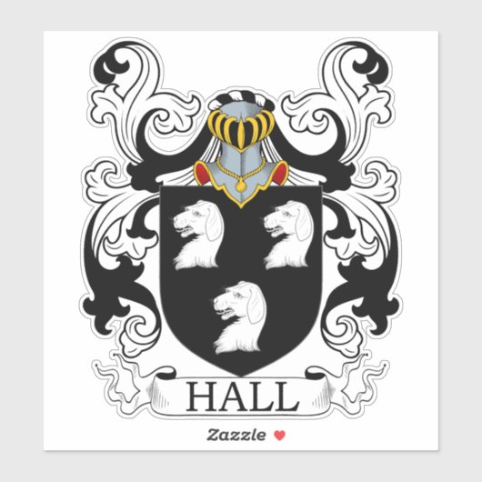 Hall Family Crest Sticker (Vel)