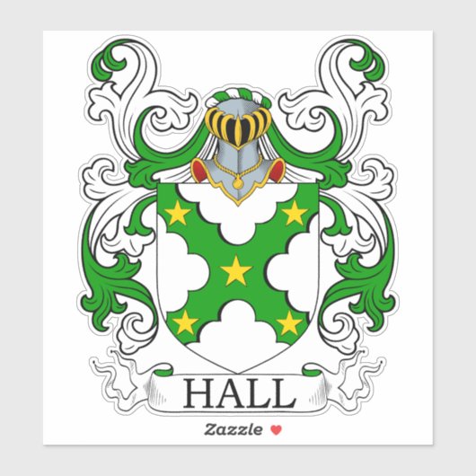 Hall Family Crest Sticker (Vel)