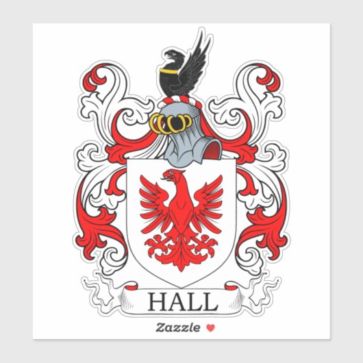 Hall Family Crest Sticker (Vel)