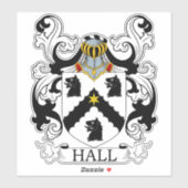 Hall Family Crest Sticker (Vel)