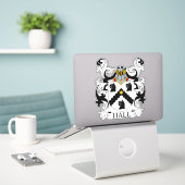Hall Family Crest Sticker (Laptop op bureau)