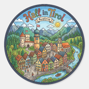 Hall in Tirol Oostenrijk Ronde Sticker