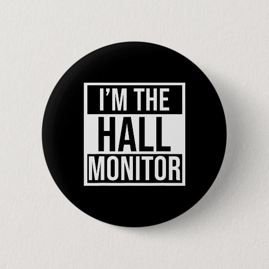 Hall Monitor Gift Terug naar School Student Ronde Button 5,7 Cm (Voorkant)