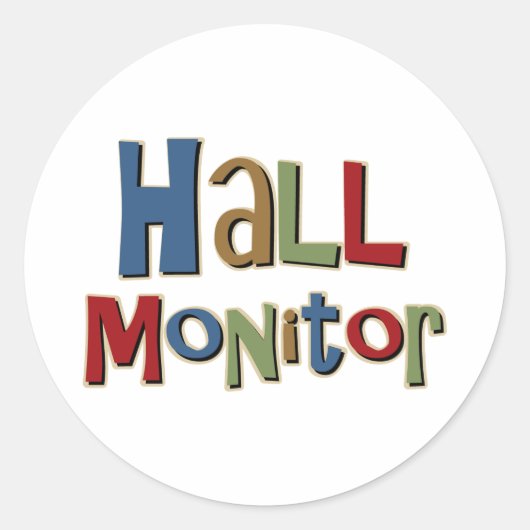 Hall Monitor Kleurrijk Ronde Sticker (Voorkant)