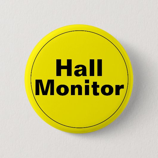 Hall Monitor School Ronde Button 5,7 Cm (Voorkant)