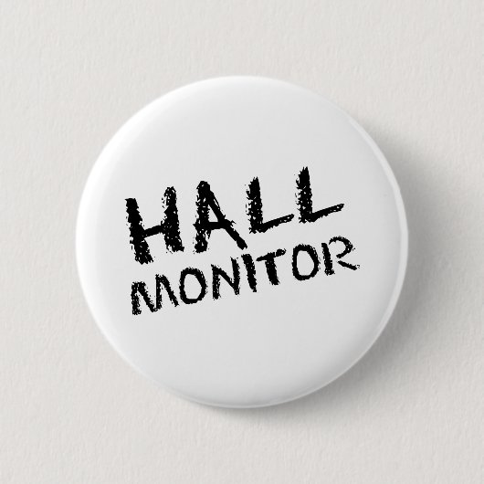 Hall Monitor zwart Ronde Button 5,7 Cm (Voorkant)