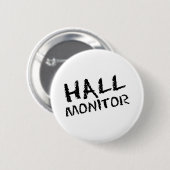 Hall Monitor zwart Ronde Button 5,7 Cm (Voorkant /achterkant)