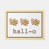 Hall-o Hi Hallo Halloumi Cheese Funny Kitchen Deurmat (Voorkant)