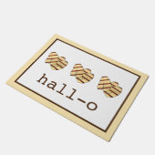 Hall-o Hi Hallo Halloumi Cheese Funny Kitchen Deurmat (Schuin)