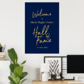 Hall of Fame | Gold & Navy Blue Welkomstbord Poster (Thuiskantoor)