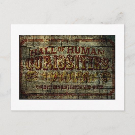 Hall of Human Curiosities  Banner Briefkaart (Voorkant)