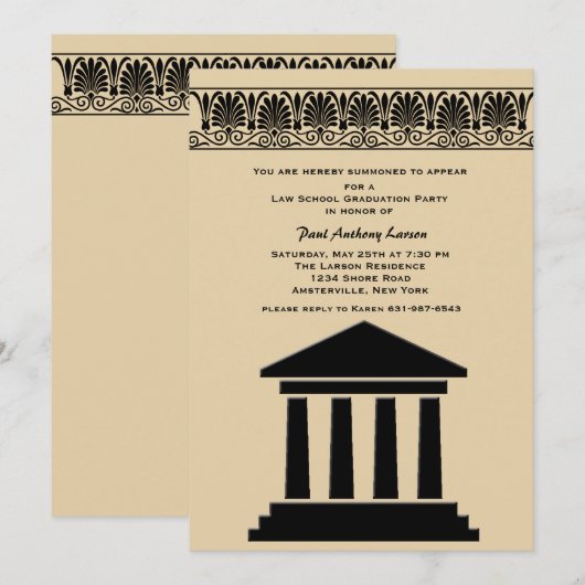 Hall of Justice Graduation Party uitnodiging (Voorkant / Achterkant)