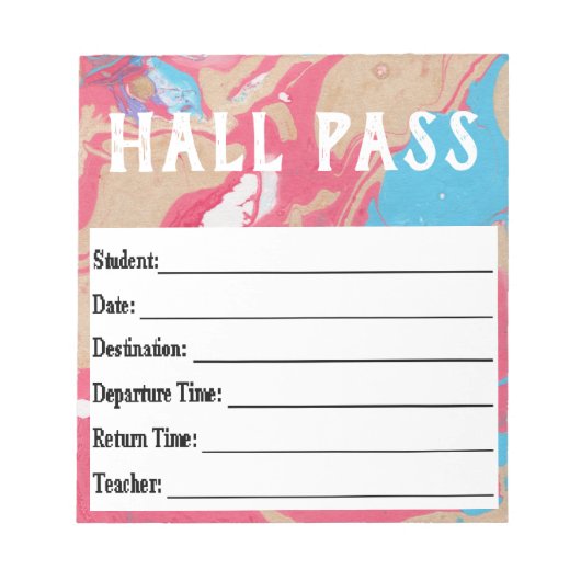 Hall Pass-laptop Notitieblok (Voorkant)