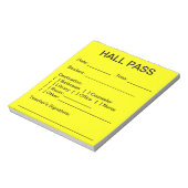 Hall Pass Pad Notitieblok (Linkerzijde)