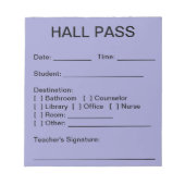 Hall Pass Pad (Sky) Notitieblok (Voorkant)