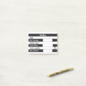 Hall Pass - zwarte en witte strepen Post-it® Notes (Op bureau)