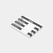 Hall Pass - zwarte en witte strepen Post-it® Notes (Schuin)