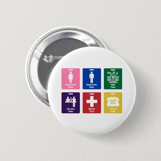 Hall Passen voor de elementaire klaslokalen Ronde Button 5,7 Cm (Voorkant /achterkant)