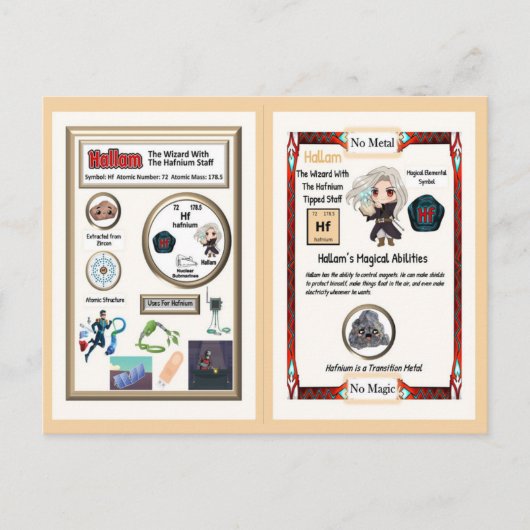 Hallam Wizard - Hafnium Element Briefkaart (Voorkant)