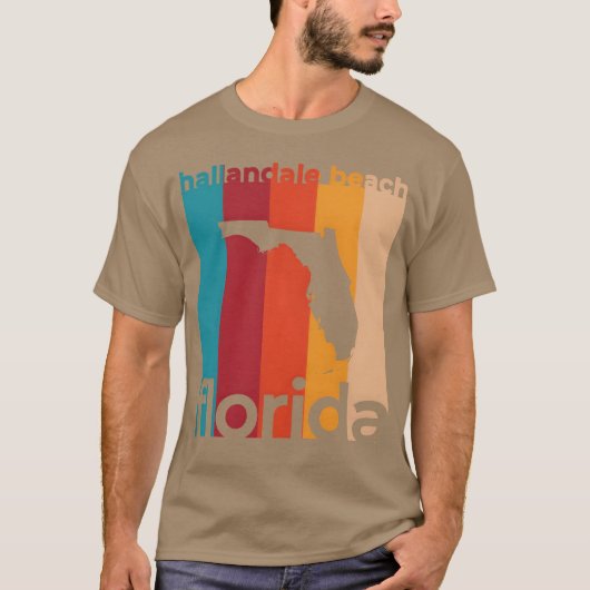 Hallandale Beach Florida Retro 80s grappig T-shirt (Voorkant)