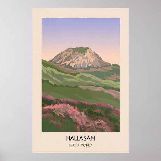 Hallasan Zuid-Korea Reisposter Poster (Voorkant)