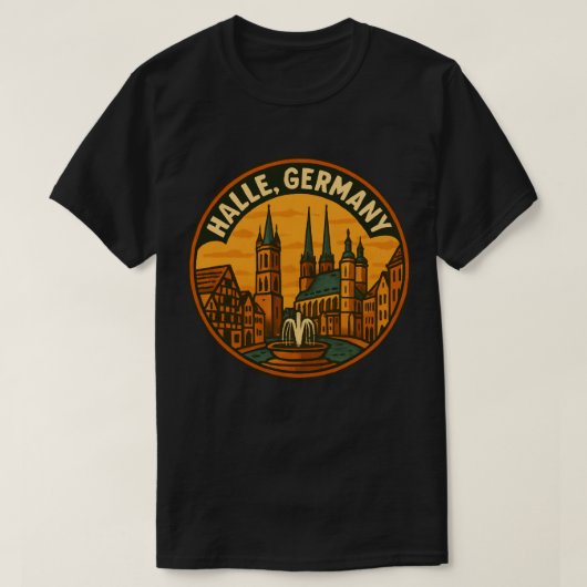 Halle Duitsland Stadstorens T-shirt (Design voorkant)