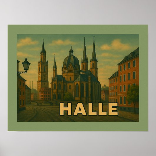 Halle Germany City Art Poster (Voorkant)