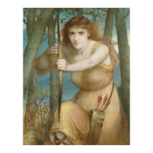 Hallé Vrouw boogschutter in de bossen