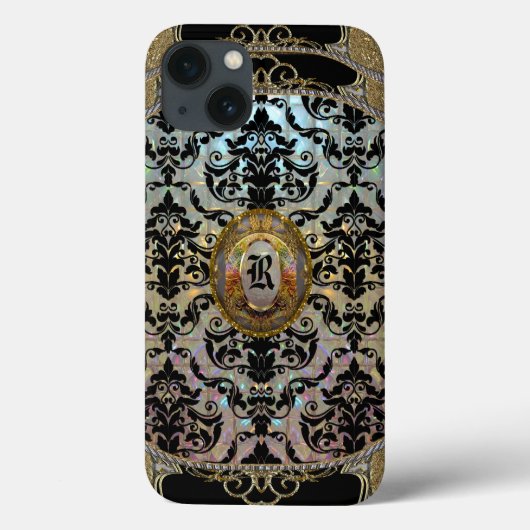 Halleesham Pattern II Elegant Monogram Tough Case-Mate iPhone Case (Achterkant)