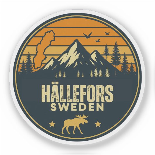 Hällefors, Zweden Sverige Sticker (Voorkant)