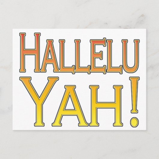 Hallelu Yah! (goud) Briefkaart (Voorkant)