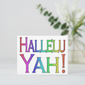 Hallelu Yah! (regenboog) Briefkaart (Staand voorkant)