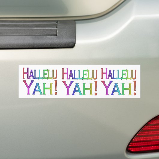 Hallelu Yah! (regenboog) Bumpersticker (Op auto)
