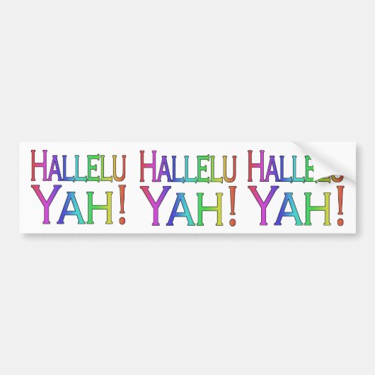 Hallelu Yah! (regenboog) Bumpersticker (Voorkant)