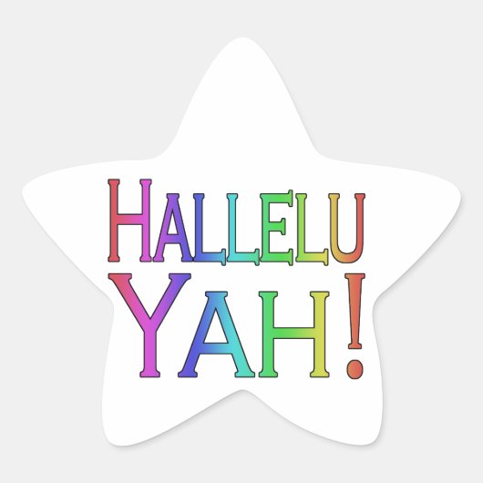 Hallelu Yah! (regenboog) Ster Sticker (Voorkant)