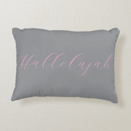 Hallelujah Blessed Minimal Simple Grey Pink Accent Kussen