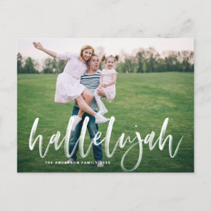 Hallelujah Brush Lettering Photo Overlay Kerstmis Briefkaart