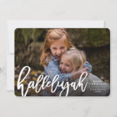 Hallelujah Brush Script Religieuze kerstfoto Feestdagenkaart (Voorkant)