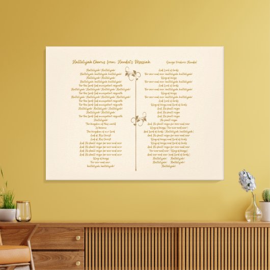 Hallelujah Chorus  Handel's Messiah brown text Canvas Afdruk (Insitu (Woonkamer))