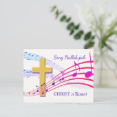 HALLELUJAH CHRIST IS RISEN Easter Briefkaart (Staand voorkant)