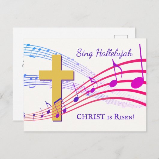 HALLELUJAH CHRIST IS RISEN Easter Briefkaart (Voorkant / Achterkant)