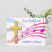 HALLELUJAH CHRIST IS RISEN Easter Feestdagenkaart (Staand voorkant)