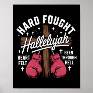 Hallelujah Christelijke Bokshandschoenen Cross Hea Poster