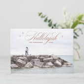 Hallelujah Christmas | Elegante Christelijke foto Feestdagenkaart (Staand voorkant)