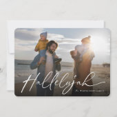 Hallelujah Eenvoudig Script Religieuze Kerstfoto Feestdagenkaart (Voorkant)