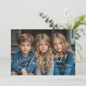 Hallelujah Elegant Script Foto Kerst Kaart (Staand voorkant)