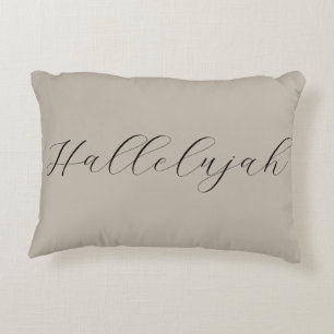 Hallelujah gezegend Minimal Simple Neutral Black Accent Kussen