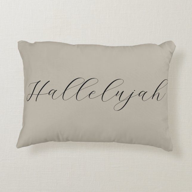 Hallelujah gezegend Minimal Simple Neutral Black Accent Kussen (Achterkant)